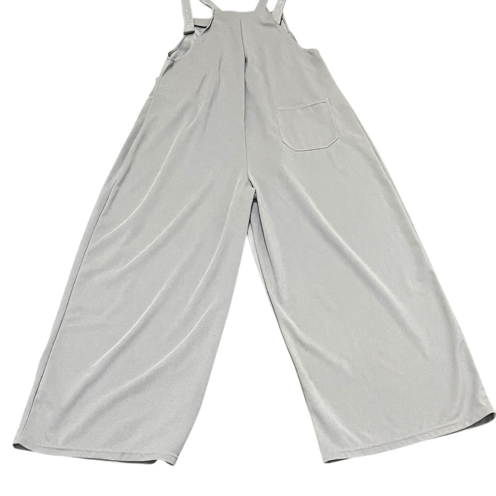 HALARA Light Grey Wide-Leg Suspender Jumpsuit - Picture 2 of 4